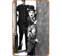 NIUMOWANG Metal Sign - Charlie Chaplin The Kid Silent Film Tin Poster 12 X 8 Inches