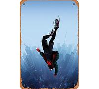 NIUMOWANG Metal Sign - Jump Miles Morales Tin Poster Wall Plaque 12 X 8 Inches