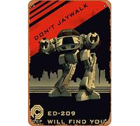 NIUMOWANG Metal Sign - Robocop: Don't Jaywalk Tin Poster 12 X 8 Inches