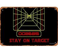 NIUMOWANG Metal Sign - Stay on Target- Version 2 Tin Poster 12 X 8 Inches