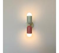 niuniaj Wall Light,E27 Indoor Wall Lamp,Up and Down Wall Sconce Lights,Modern Wall Lighting fixtures for Bedroom,Living Room,Bedside,Hallway,and Staircase,Cream + Pink(Without Bulb)