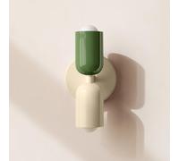 niuniaj Wall Light,E27 Indoor Wall Lamps,Up and Down Wall Sconce Lights,Modern Wall Lighting fixtures for Bedroom,Living Room,Bedside,Hallway,and Staircase,Cream + Green(Without Bulb)