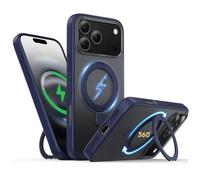 Niunisi 360° Spin Stand Case Compatible with iPhone 17 Pro Case [Compatible with Mag Safe] Durable Metal Kickstand, Rotatable Ring Holder, Shockproof Magnetic Cover for Phone 17 Pro 6.3 Inch, Blue