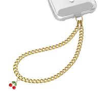 Niunisi Phone Wrist Strap Metal Chain, Cherry Phone Charm Strap with Tether Tab Wrist Chain Lanyard for Women and Girls, Cuban Cherry