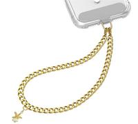 Niunisi Phone Wrist Strap Metal Chain, Starfish Phone Charm Strap with Tether Tab Wrist Chain Lanyard for Women and Girls, Cuban Starfish