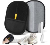 Niuny Fur Magnet Glove Pack of 2 Pet Hair Remover 1 Piece Flea Comb Cat Gloves Grooming Double-Sided Fur Gloves Fingerless Cat Static Cat Care Glove for Cat Hair Removal
