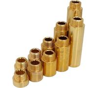 Niuny Tap Extension 3/4 Inch 20 mm Tap Extensions Brass 2 Pieces Extension Fitting Extension Water Connection Thread Fitting Extension for Taps Corner Valves Shower Heads