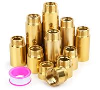 Niuny Tap Extension 3/4 Inch 40 mm Tap Extensions Brass 1 Piece Extension Fitting Extension Water Connection Thread Fitting Extension for Taps Corner Valves Shower Heads