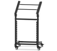 NiuNyuNeu 12U DJ Mixer Stand Rack Mount Rolling Stand Stage Cart Adjustable Rack Mount for Music Studio Booth Pro Audio Recording Cabinet Stage Equipment