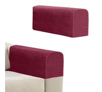 Niuoppy 2Pcs Armchair Covers Protectors Slipcover, Sofa Arm Covers Anti-Slip, Arm Rest Covers Thickened for Sofa Chair Protector Couches Recliner (Wine Red)
