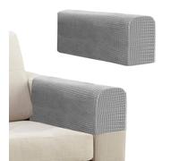 Niuoppy 2Pcs Armchair Covers Protectors Slipcover, Sofa Arm Covers Anti-Slip, Thickened Arm Rest Covers for Sofa Chair Protector Couches Recliner（Light Grey）