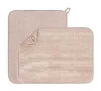 Niuoppy 2Pcs Dish Drying Mat, 38x50cm Highly Absorbent Draining Board Mats, Non Slip Washable Kitchen Counter Mat, Insulated Placemat, Microfiber Draining Drainer Mat (Coffee, 38x50 cm)