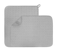 Niuoppy 2Pcs Dish Drying Mat, 38x50cm Highly Absorbent Draining Board Mats, Non Slip Washable Kitchen Counter Mat, Insulated Placemat, Microfiber Draining Drainer Mat (Grey, 38x50 cm)