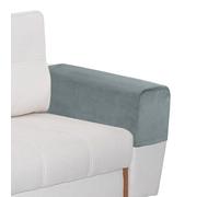 Niuoppy 2Pcs Velour Armchair Covers Protector Slipcovers, Chair Arm Cover for Sofa Arm Covers Protector Non-Slip, Stretch Armrest Covers for Couches (Dark Grey)