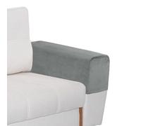 Niuoppy 2Pcs Velour Armchair Covers Protector Slipcovers, Chair Arm Cover for Sofa Arm Covers Protector Non-Slip, Stretch Armrest Covers for Couches (Light Grey)