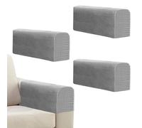 Niuoppy 4Pcs Armchair Covers Protectors Slipcover, Sofa Arm Covers Anti-Slip, Arm Rest Covers Thickened for Sofa Chair Protector Couches Recliner (4*Light Grey)