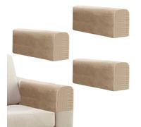 Niuoppy 4Pcs Armchair Covers Protectors Slipcover, Sofa Arm Covers Anti-Slip, Thickened Arm Rest Covers for Sofa, Chair Arm Cover for Sofa Protector Couches Recliner (4*Drak Sand)