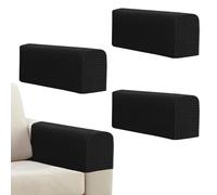 Niuoppy 4Pcs Armchair Covers Protectors Slipcover, Sofa Arm Covers Anti-Slip, Thickened Arm Rest Covers for Sofa, Chair Arm Cover for Sofa Protector Couches Recliner (4, Black)