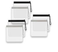 Niuoppy 6pc Clear Travel Toiletry Bag TSA Approved, Airport Security Liquids Bags 20 x 20cm, Portable Airport Liquid Bag for Women Men, Travel Makeup Bag (Size 20x20cm)
