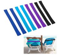 Niuoppy 8pcs Silicone Beach Towel Bands, Lightweight Elastic Towel Bands for Sun Loungers, Elastic Beach Chair Bands for Chair Cruise, Beach Pool Cruise Essentials Accessories (Size 2)