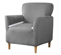 Niuoppy Armchair Covers Slipcovers Velvet, Wider Arm Chair Covers Non-slip, Thicked Single Sofa Chair Cover for Banquet Accent Chair Protector (Dark Grey)
