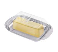 Niuoppy Butter Dish With Lid - Stainless Steel Tray With Plastic Clear Lid, Butter Keeper for Countertop, Fridge (1)
