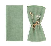 Niuoppy Cloth Napkin Set of 6, Soft Gauze Cotton Napkins, 16.5"" x 16.5"" Cotton Napkin, Reusable Napkins, Cloth Napkins for wedding, dinner, party, Daily Use (Green), LHM202402221651