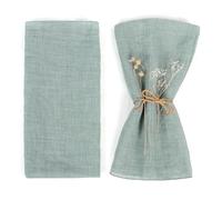 Niuoppy Cloth Napkin Set of 6, Soft Gauze Cotton Napkins, 16.5"" x 16.5"" Cotton Napkin, Reusable Napkins, Cloth Napkins for wedding, dinner, party, Daily Use (Light Green), LHM202402221651