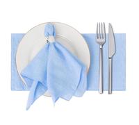 Niuoppy Cloth Napkin Set of 6, Soft Linen Napkins, 16.5"x16.5" Cotton Napkin, Reusable Napkins, Cloth Napkins for Wedding, Dinner, Party, Daily Use (Blue)