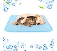 Niuoppy Cooling Mat for Dogs Cats, Pet Dog Cooling Mat, Reusable Absorbent Self Cooling Mat, Dog Cooling Pad for Cats & Dog Car Outdoor (Blue,L)