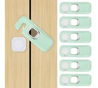 Niuoppy Cupboard Locks for Children, 6PCS Child Safety Cabinet Locks, Child Proof Cupboard Locks, Child Proof Refrigerator Door Lock, Safety Lock for Cupboard, Dishwasher, Fridge (Light Green)
