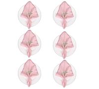 Niuoppy Table Cloth Napkins, Green Fabric Napkins, Dinner Cloth Napkin- Set of 6, Polyester Cotton Blended, for Wedding Party Daily Use 18" x 18" (Pink)