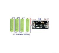 NIUP11TA 1-8S NiMH/NiCd Battery Charger Module Board for 1.2V-9.6V Rechargeable Cells, USB-Powered with Short-Circuit Protection, Vol(4-Cell（4S）)