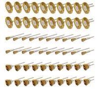 NIUPIKA 3mm Brass Wire Brushes Cup Wheels Cleaning Brush Kit Polishing Attachment Accessory Die Grinder Rotary Tools 60 Pcs