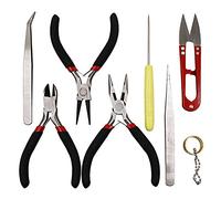 NIUPIKA Jewellery Pliers Set Jewelry Making Tool Kit Jewelers Repair Tools Wire Cutters Includes Needle Nose Pliers, Wire Cutter Pliers, Round Nose Pliers, Tweezers, Scissors, Jump Rings