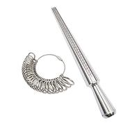 NIUPIKA Ring Sizer Mandrel Metal UK Rings Size Measure Tool Finger Gauge Kit Jewellery Sizing Tools UK Sizes A-Z for Men Women Steel