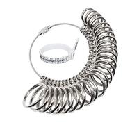 NIUPIKA Ring Sizer Set UK Size Belt Gauge Measurement Finger Sizing Measuring Tool for Women Men Jewellery Making UK Size A-Z Metal (Silver)