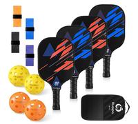 NIUPIPO Pickleball Paddles Set of 4 - Fiberglass Material, Polypropylene Honeycomb Core, USAPA Certified, Ultra-Light Design, Comfortable Grip, Ideal for Family Entertainment and Official Competitions