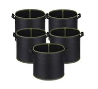 niurui 5-Pack 3 Gallon Grow Bags Heavy Duty Aeration Fabric Pots Thickened Nonwoven Fabric Pots Plant Grow Bags with Handles,for Low Stress Plant Training Fruits, Vegetables, and Flowers(Black)…