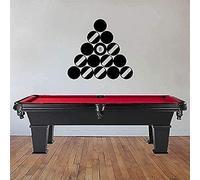 NIURUNDONG Removable Black Vinyl Wall Decal - Pool Table Billiards Snooker Room Decor, Perfect for Game Room, Relaxing Atmosphere 74X57 cm