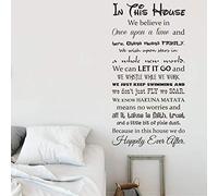 NIURUNDONG Removable Black Vinyl Wall Decal - This House Believes in Disney Quotes Sticker, Perfect for Bedroom or Living Room, Warm Family Atmosphere 100 x 50 cm