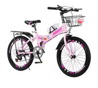 NIUSABOU Adults Foldable Bike With, Foldable Mountain Bicycle For And Adults 7-Speed Multicolor Multiple Sizes(Pink,20)