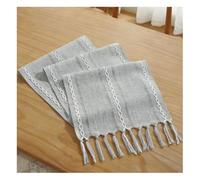 NIUSABOU Kitchen Dining TableDecoration, Solid Tassel Table Runner Multicolor Multiple Sizes For Birthday Party Wedding(Rey,33x228cm(12.9x89.7in))