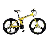 NIUSABOU Speed Lightweight Bike, 24/26 Inch Folding MTB 21 Speed Dual Suspension Dual Disc Brakes Multicolor All-Terrain(D,24 inch)