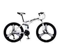 NIUSABOU Speed Lightweight Bike, 24/26 Inch Folding MTB 21 Speed Dual Suspension Dual Disc Brakes Multicolor All-Terrain(B,24 inch)