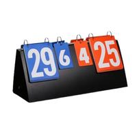 NIUSABOU Sports Tabletop Flip Scoring Board, 4-Digit Manual Scoreboard Tabletop Triangular Base Black Multi-Sport(Color 3)