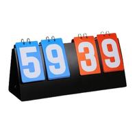 NIUSABOU Sports Tabletop Flip Scoring Board, 4-Digit Manual Scoreboard Tabletop Triangular Base Black Multi-Sport(Color 2)