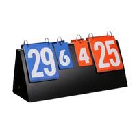 NIUSABOU Sports Tabletop Flip Scoring Board, Manual Basketball Scoreboard 4-Digit Tabletop Flipper Triangular Base Multi-Sport(Color 3)