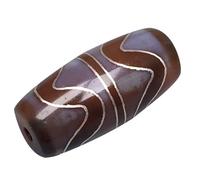 NIUSABOU Tianzhu Agate Bracelet, Tibetan Dzi Agate Bead Pendant Oiled Silver Rubbed 2.9x1.4cm For Men And Women