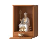 NIUSABOU Wooden Buddha Altar Stand, Wall Mounted Solid Pine Buddhist Altar Shelf 26-35cm(30cm)